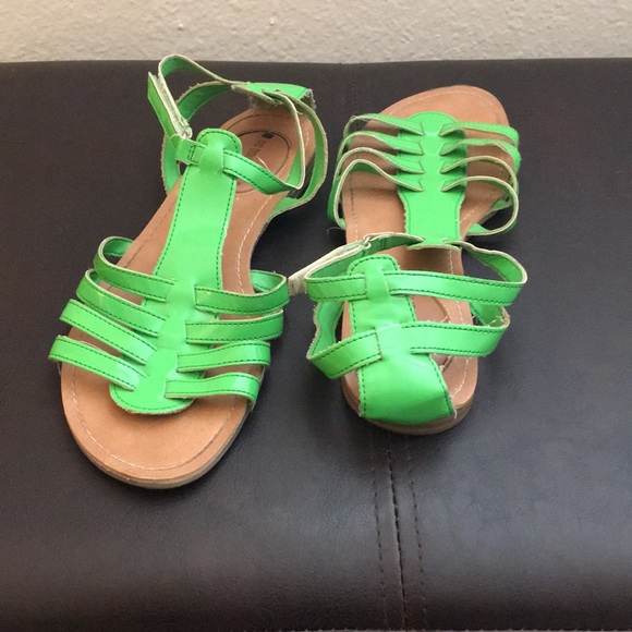 lime green strappy sandals